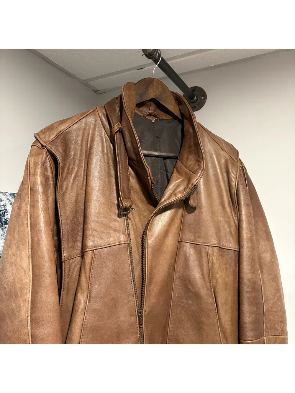 Vintage J. Porte S.A. Brown Leather Jacket Made in Spain